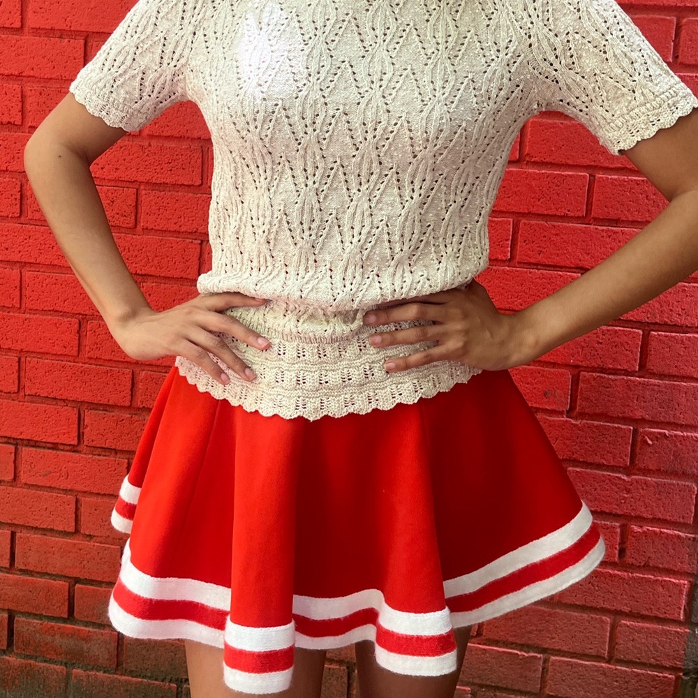 60s/70s pop orange vintage cheerleader skirt